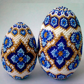 Яйца оплетенные техникой ручного ткачества