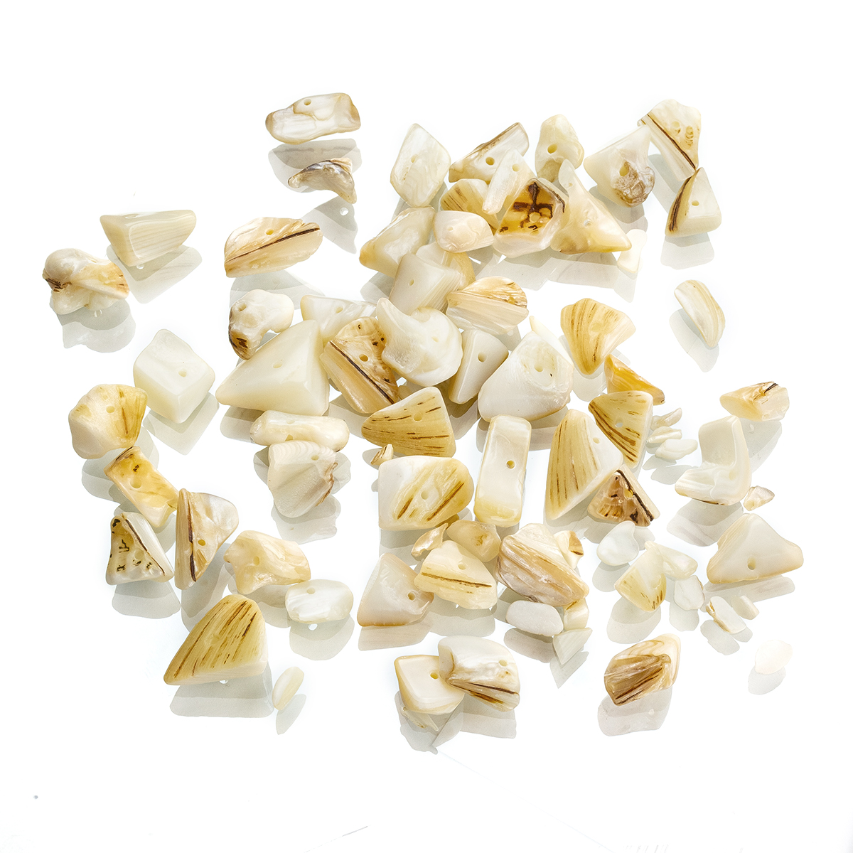 Бусины Речной Перламутр Крошка, Слоновая Кость, 8~17x5~7x4~6мм, Отверстие 1мм, около 64шт/50г, (УТ100006190)