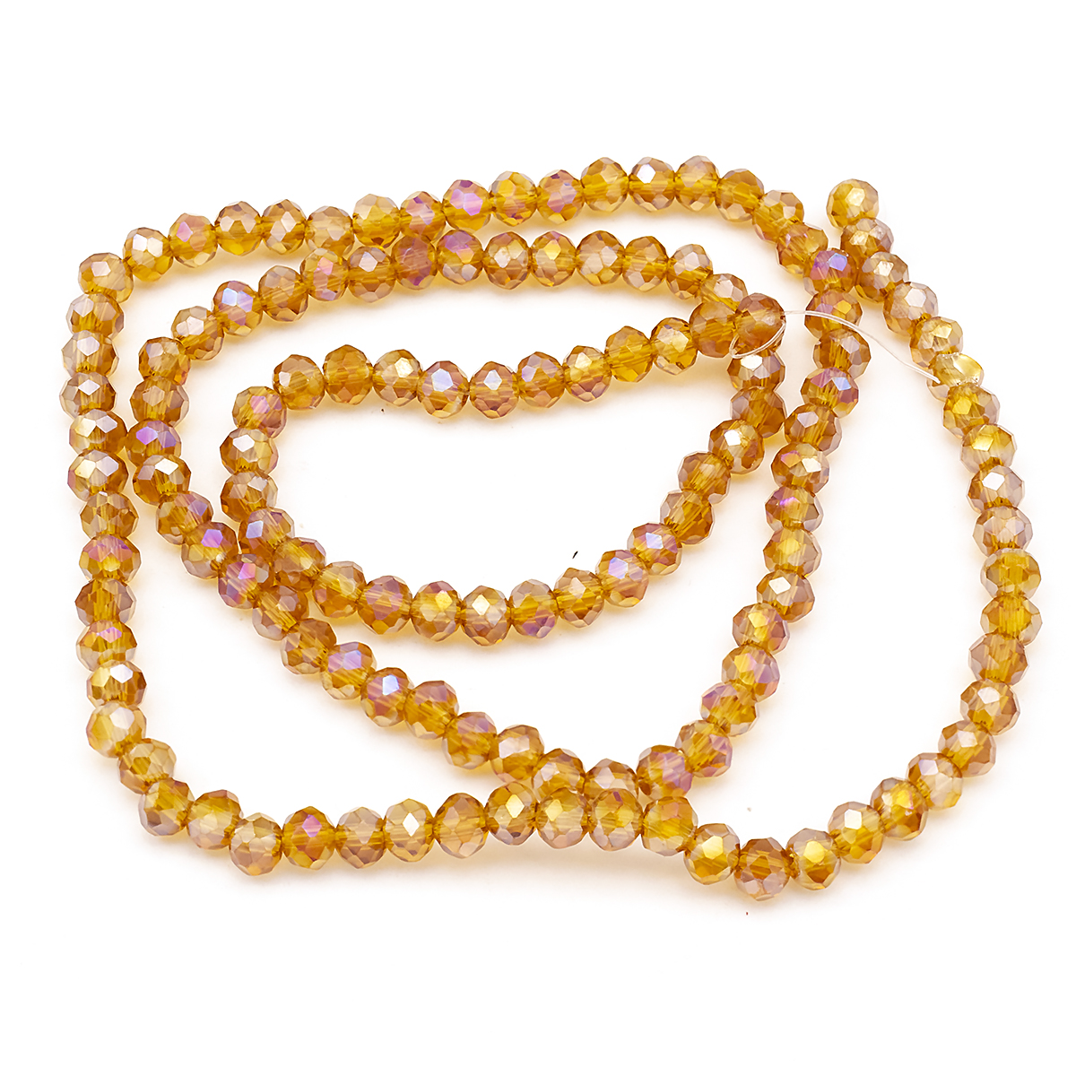 Бусины Гальваника Стекло АВ-Цвет, Граненые, Рондель, Цвет: Коричневый, Размер: 3х2мм, Отв-тие: 1мм, около 100шт/25см/нить, (УТ100009268)