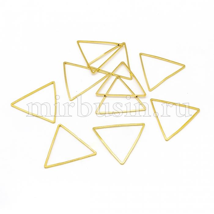 Коннектор Треугольник, Латунь, Цвет: Золото, Размер: 23.5x27x0.8мм, Внутренний Размер 22x24мм, (УТ100025151)