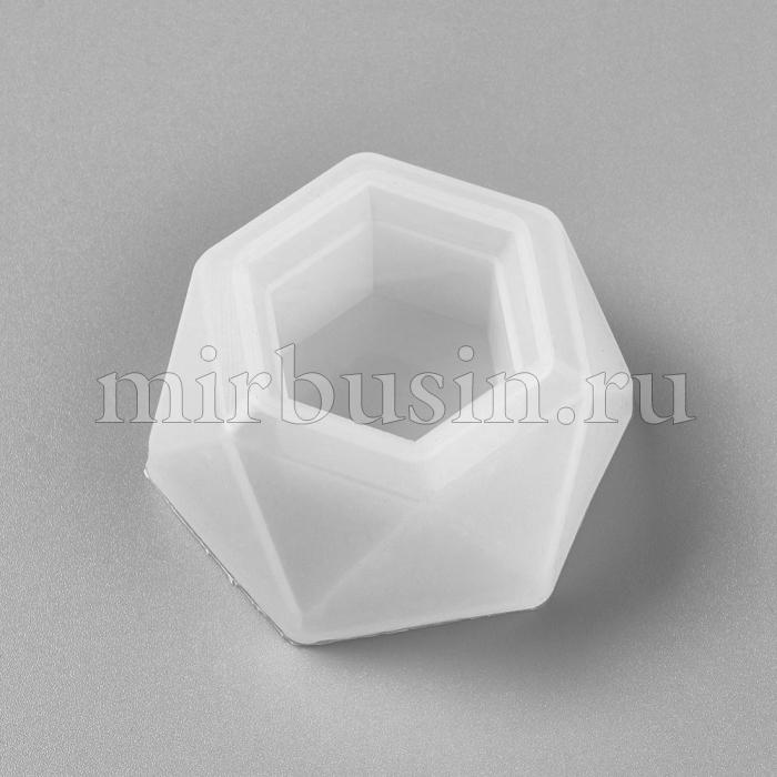 Силиконовая форма, Шестиугольник, Цвет: Белый, Размер: 75х66х37мм, (УТ100026442)