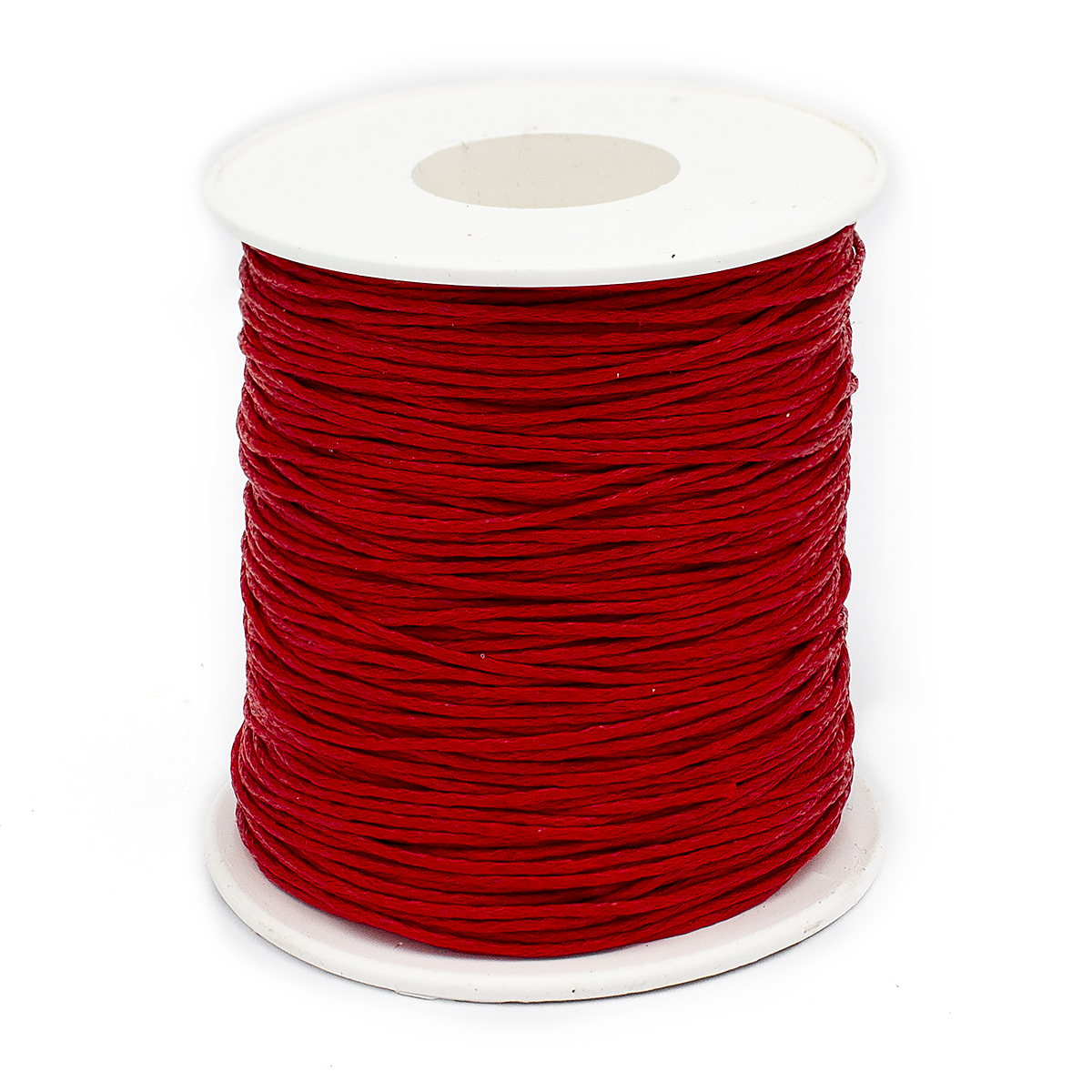 Шнур Вощеный Хлопковый, Красный, 1мм, около 90м/катушка, (УТ100029070)