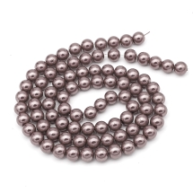 Жемчуг Бусины Стекло 10мм, Глянец, Круглые, Цвет: Коричневый, Диаметр: 10мм, Отверстие 1мм, около 85шт/85см/нить, (БА000000459)