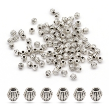 Бусины-Разделители, Бижутерный Сплав, Биконус, Цвет: Античное Серебро, Размер: 4х4.5мм, Отверстие 1мм, (УТ000004857)