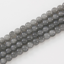 Бусины Стеклянные Окрашенные, "Желейный" Стиль, круглые, Цвет: Серый, Диаметр: 6мм, Отв-тие 1мм, около 136шт/82см/нить, (УТ000007231)