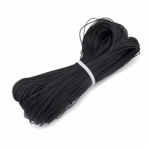 Шнур Вощеный Полиэстер, подходит для плетения браслетов, Цвет: Черный, Размер: 1мм, около 70м/связка, (УТ0002672)