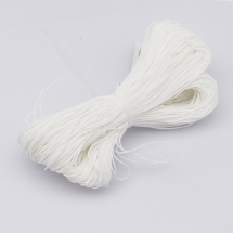 Шнур Вощеный Полиэстер, подходит для плетения браслетов, Цвет: Белый, Размер: Диаметр 1мм, около 80м/связка, (УТ0002721)