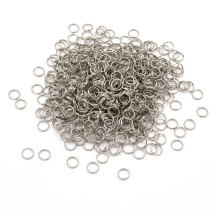 Колечки Двойные, Железные, Цвет: Платина, Размер: 5х0.7мм, Внутренний Диаметр 3.6мм, около 600шт/50г, (УТ0003260)