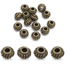 Бусины-Разделители Бижутерный Сплав Тибетский Стиль Рондель, Бронза, 6х4мм, Отверстие 2мм, (УТ0003486)