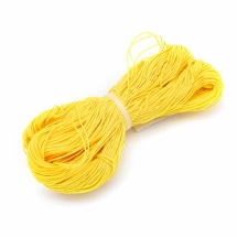 Шнур Вощеный Полиэстер, подходит для плетения браслетов, Цвет: Желтый, Размер: Диаметр 1мм, около 80м/связка, (УТ0003492)