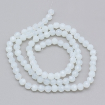 Бусины Синтетический Опалит, на нитях, Круглые, Граненые, Цвет: Голубой, Размер: 4мм, Отверстие 1мм, около 96шт/32см/нить, (УТ0003763)