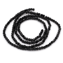 Бусины Австрийский Хрусталь Имитация, Стеклянные, Граненые Биконус, Черный, 2х3мм, Отверстие 0.5мм, около 140шт/40см/нить, (УТ0005880)