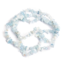 Бусины Натуральный Аквамарин Крошка, Голубые, 5~8х5~8мм, Отверстие 1мм, около 80см/нить, (УТ0011402)