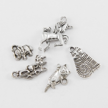 Кулоны Животные Микс, Металл, Цвет: Античное Серебро, Размер: Микс, (УТ0012736)