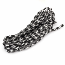 Шнур Паракорд Полиэстер и Спандэкс, подходит для плетения браслетов, Полосатый, Цвет: Черно-белый, Размер: 4мм, (УТ0016951)