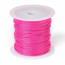 Шнур Вощеный Полиэстер, подходит для плетения браслетов, Цвет: Розовый, Размер: Толщина 1мм, около 10м/катушка, (УТ0026611)