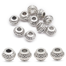 Бусины-Разделители, Бижутерный Сплав, Рондель, Цвет: Античное Серебро, Размер: 9х7мм, Отверстие 3.5мм, (УТ0027673)