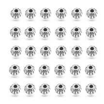 Бусины-Разделители, Бижутерный Сплав, Круглые, Цвет: Античное Серебро, Размер: 7мм, Отверстие 1мм, (УТ0027753)