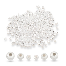 Бусины-Разделители Железные Круглые, Серебро, 2~5мм, Отверстие 1~2мм, (УТ0027755)