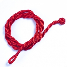 Шелковый Шнур для Ожерелий, Основа, Цвет: Красный, Длина 45см, Диаметр 3мм, (УТ0029152)