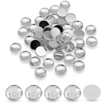 Акриловые Стразы - Кабошоны, Граненые, Плоские Круглые, Цвет: Бесцветный, Размер: 10х3.5мм, (УТ0029030)
