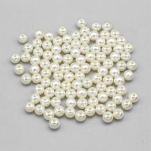 Жемчуг Бусины Акриловые Глянцевые Круглые, Слоновая Кость, 8мм, Отверстие 2мм, около 90шт/25г, (УТ0030211)
