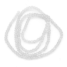 Бусины Стеклянные, Рондель, Прозрачные, Бесцветный, 3х2мм, Отверстие 0.5мм, 137шт/32см/нить (УТ0030969)