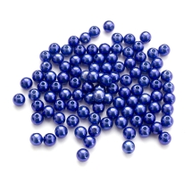 Жемчуг Бусины Акриловые, Глянцевые, Круглые, Цвет: Синий роял, Размер: 8мм, Отв-тие 2мм, около 95шт/25г, (УТ0030217)