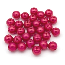 Жемчуг Бусины Акриловые, Глянцевые, Круглые, Цвет: Красный, Размер: 10мм, Отв-тие 2.5мм, около 50шт/25г, (УТ0030226)