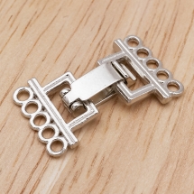 Застежка-Разделитель Клипса на 5 Нитей из Сплава, Платина, 24х16.5х5мм, Отверстие 2мм, (УТ100006144)