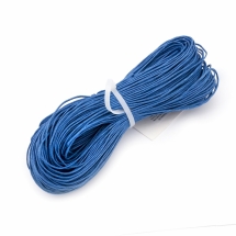 Шнур Вощеный, Хлопковый, подходит для плетения браслетов, Цвет: Синий, Размер: Толщина 1мм, 60-65м/связка, (УТ100005750)