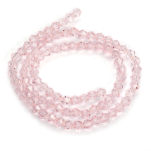 Бусины Австрийский Хрусталь Имитация, Стеклянные, Граненые Биконус, Розовый, 4х4мм, Отверстие 1мм, около 80шт/30см/нить, (УТ100006913)