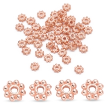 Бусины-Разделители Бижутерный Сплав Цветок, Розовое Золото, 5х1.5мм, Отверстие 1мм, (УТ100006802)