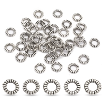Бусины-Разделители Сплав Круглые Пончик Тибетский Стиль, Античное Серебро, 5х1мм, Отверстие 2мм, (УТ100007986)