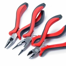Набор стальных инструментов 3шт, на блистере: Круглогубцы + Плоскогубцы + Кусачки, Красные, (УТ100008000)