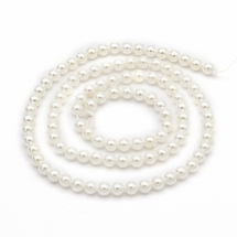 Жемчуг Shell Pearl, Класс А, Круглый, Цвет: Белый, Размер: 4мм, Отв 1мм, около 95шт/40см/нить. (УТ100007420)