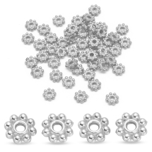 Бусины-Разделители Бижутерный Сплав Цветок, Платина, 5х1.5мм, Отверстие 1мм, (УТ100007500)