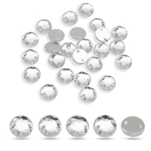 Пришивные Акриловые Стразы 2 Отверстия Круглые, Бесцветные, 8х3мм, Отверстие 1мм, (УТ100008611)