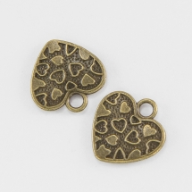 Кулон Сердце Металл, Цвет: Бронза, Размер: 17х17мм, (УТ100008803)