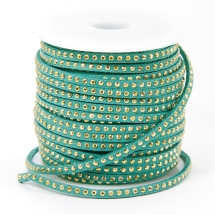 Шнур Замшевый, с золотистыми алюминиевыми вставками, Цвет: Чирок, Размер: 3х2мм, (УТ100009868)