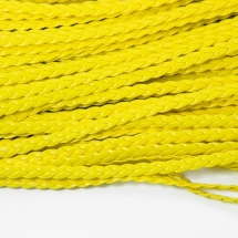 Шнур Искусственная Кожа, Плетеный, Цвет: Желтый, Размер: 5х2мм, (УТ100009809)