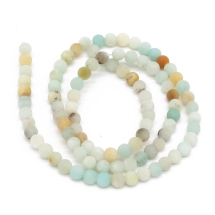 Бусины Натуральный Амазонит Круглые Матовые, 4мм, Отверстие 1мм, около 96шт/38см/нить, (УТ100011696)