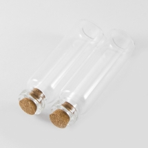 Стеклянная бутылочка для Бисера и Бусин, с пробкой, Размер: 60x16мм, Горлышко: 10мм, Объем: 10мм, (УТ100011195)