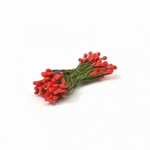 Тычинки для Цветов Декоративные, на проволоке, Красный, Размер: 6см, 80шт в упаковке, (УТ100013242)