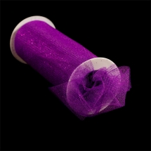 Фатин с глиттером, Полиэстер, Цвет: 07 Фиолетовый, Ширина150мм, катушка 9,14м (УТ100013364)