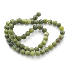 Бусины Натуральный Тайваньский Нефрит Круглые Матовые, 6мм, Отверстие 1мм, около 57шт/37см/нить, (УТ100013888)