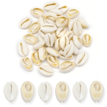 Морские Ракушки Каури для Браслетов и Бижутерии, Бежевый, 16~18x12~13x5~7мм, без Отверстия, около 54-55шт/50г (УТ100014047)