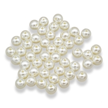 Жемчуг Бусины Акриловые Глянцевые Круглые, Слоновая Кость, 10мм, Отверстие 2.5мм, около 50шт/25г, (УТ100014124)