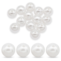 Жемчуг Бусины Акриловые Глянцевые Круглые, Белый, 14мм, Отверстие 2.3мм, около 18шт/25г, (УТ100014132)