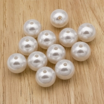 Жемчуг Бусины Акриловые Глянцевые Круглые, Белый, 16мм, Отверстие 2мм, около 12шт/25г, (УТ100014131)